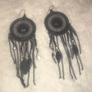 Beautiful black boho earrings